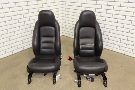 2005 Chevrolet Corvette C6 Leather Sport Seat Set Black 193