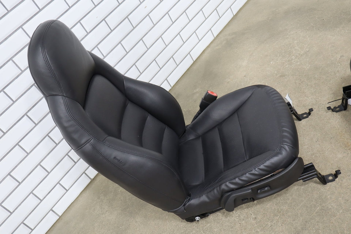 2005 Chevrolet Corvette C6 Leather Sport Seat Set Black 193