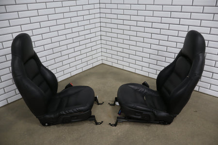 2005 Chevrolet Corvette C6 Leather Sport Seat Set Black 193