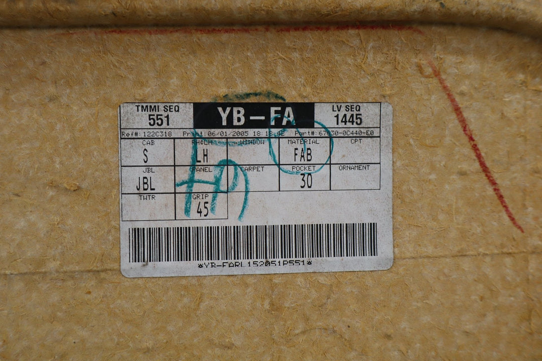 2005 Toyota Sequoia SR5 Left Rear Door Panel Taupe 43