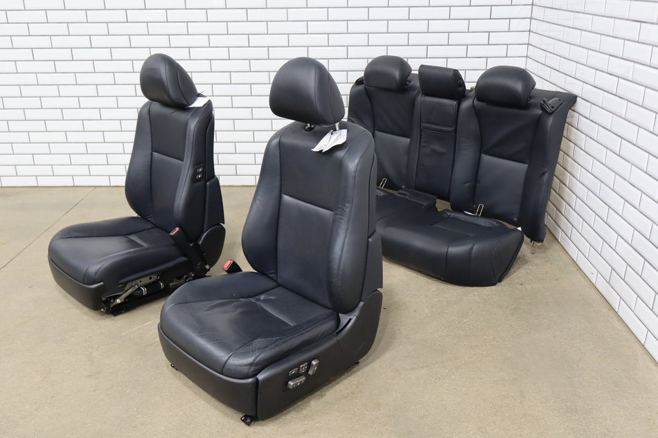 2007-12 Lexus LS460 SWB Front & Rear Heated Leather Seats Set Black 20