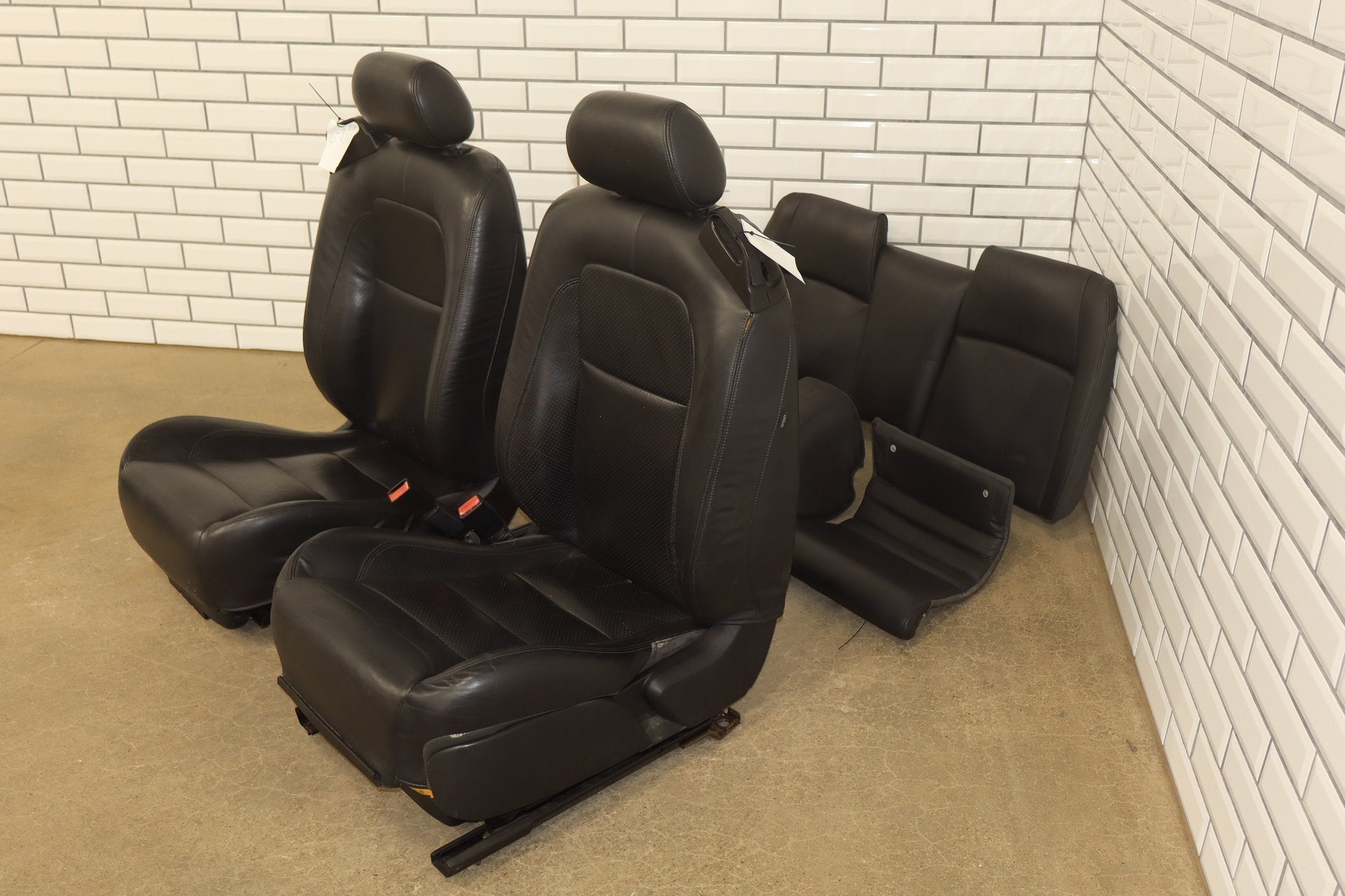 2007-2009 Jaguar XKR Leather Seats Set Front Rear Black OEM