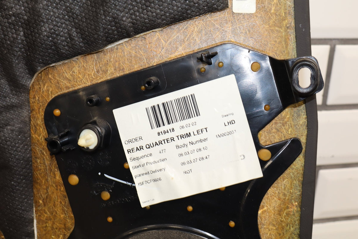 2007-2009 Jaguar XKR- Left Rear Quarter Trim Panel Black OEM