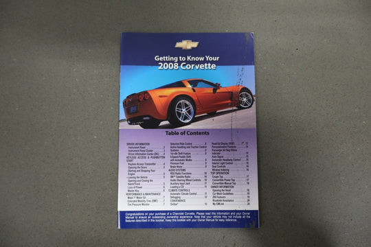 2008 Chevrolet Corvette Owners Manual W/Supplements and Pouch OEM