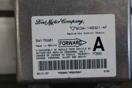 2008 Ford F-250 Super Duty Airbag SRS Module 8C34-14B321-AF