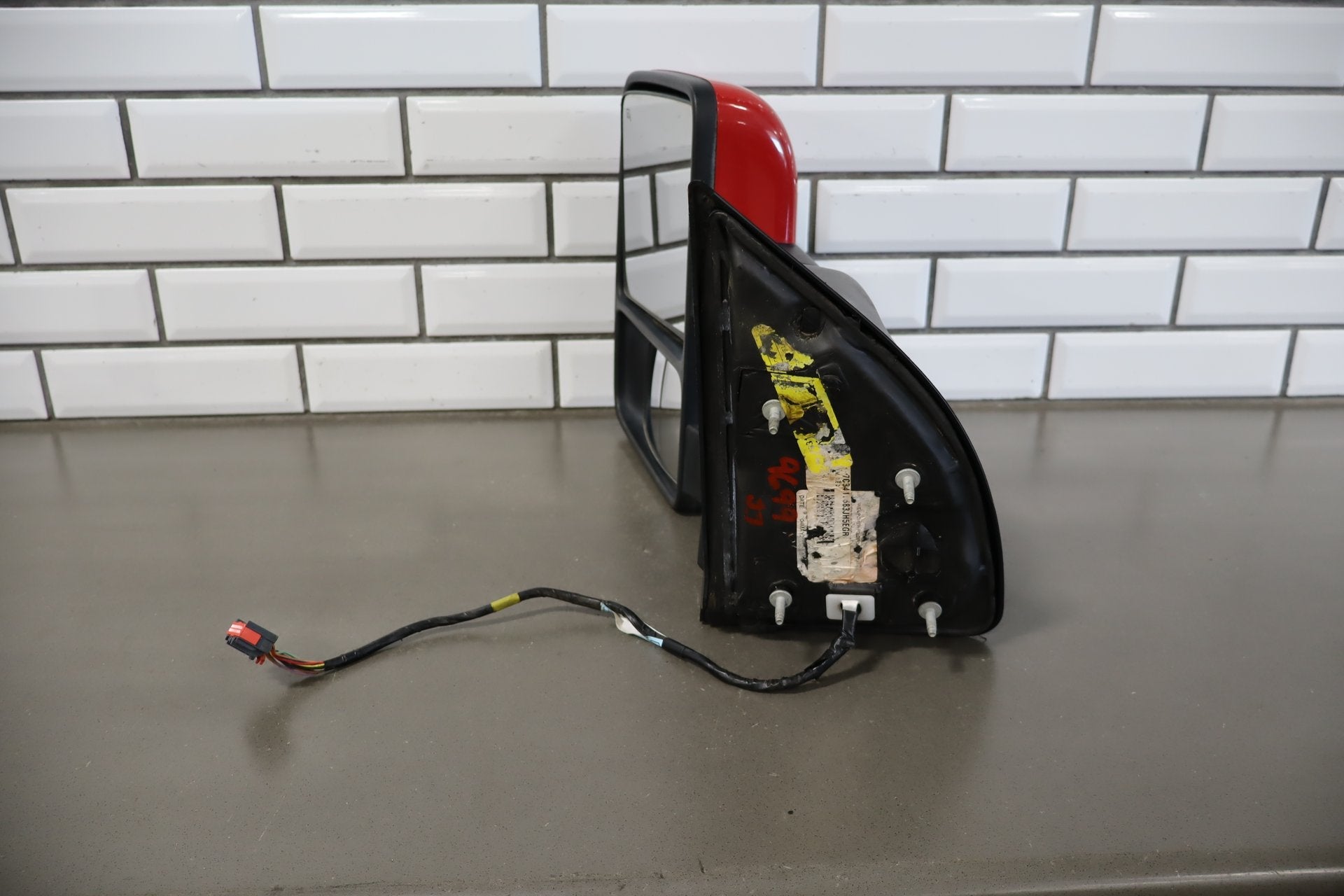 2008 Ford F-250 Super Duty Left Door Mirror Red F1 8C3Z17683DB