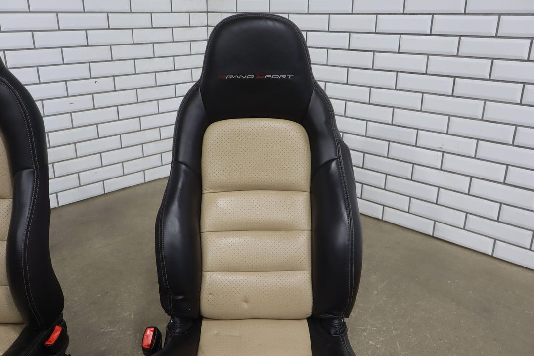 2009 - 2011 C6 Corvette Pair Grand Sport Memory Leather Bucket Seats
