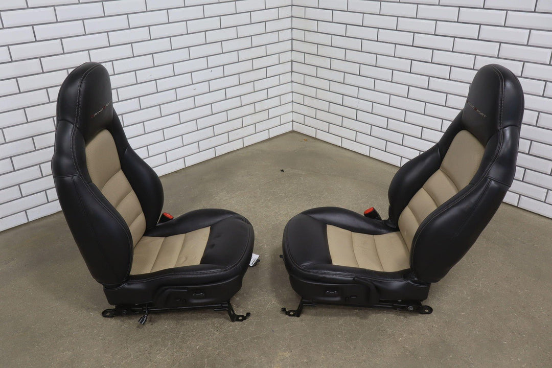 2009 - 2011 C6 Corvette Pair Grand Sport Memory Leather Bucket Seats