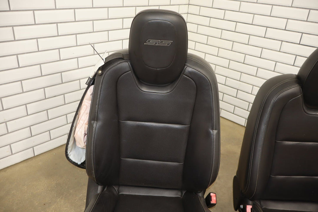 2010 - 2015 Chevrolet Camaro SS Convertible Leather Seats Set Black Heated