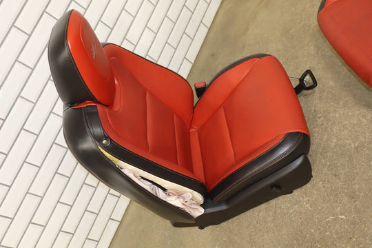 2010 - 2015 Chevrolet Camaro SS Coupe Orange Leather Seat Set with Console