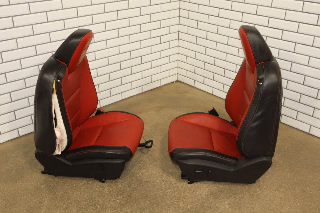 2010 - 2015 Chevrolet Camaro SS Coupe Orange Leather Seat Set with Console