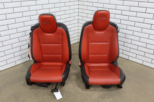 2010 - 2015 Chevrolet Camaro SS Coupe Orange Leather Seat Set with Console