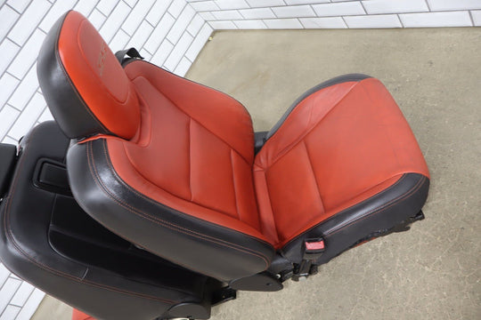 2010 - 2015 Chevrolet Camaro SS Coupe Orange Leather Seat Set with Console
