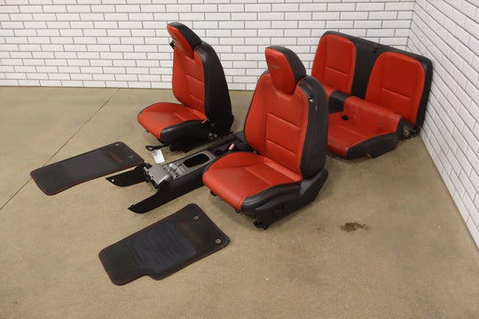 2010 - 2015 Chevrolet Camaro SS Coupe Orange Leather Seat Set with Console
