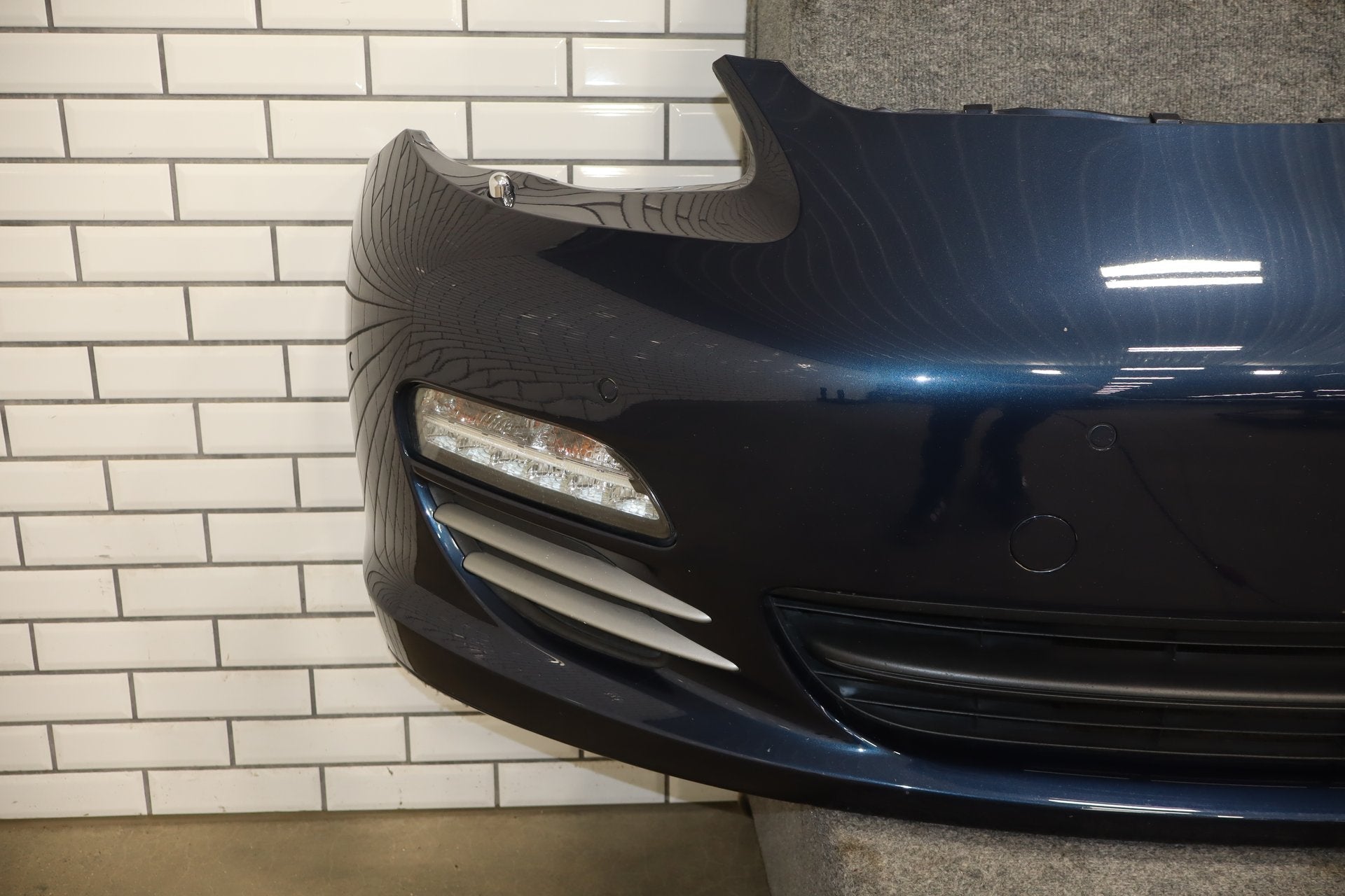 2010-2016 Porsche Panamera 970 Loaded Front Bumper w/Lights Dark Blue Metallic