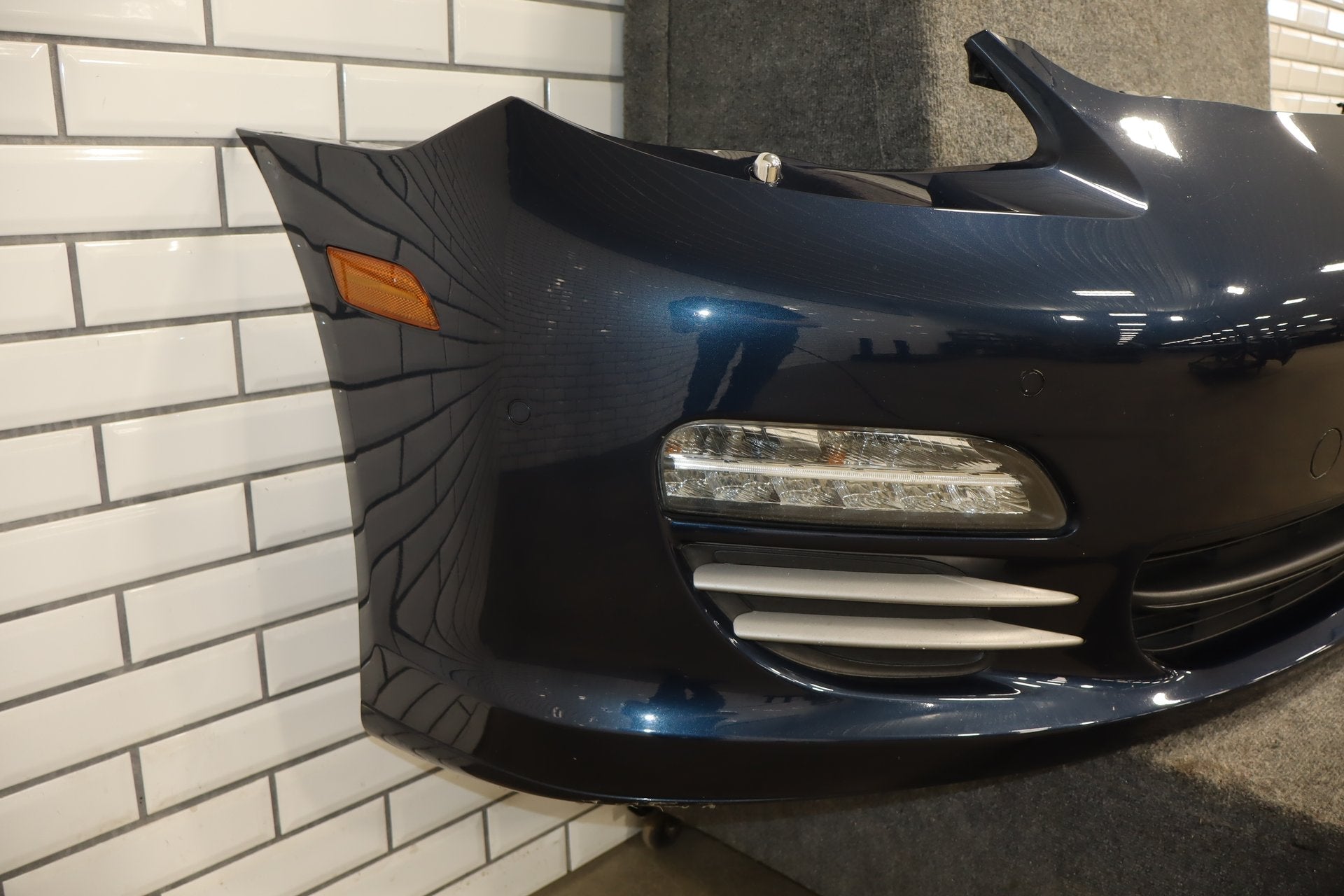 2010-2016 Porsche Panamera 970 Loaded Front Bumper w/Lights Dark Blue Metallic