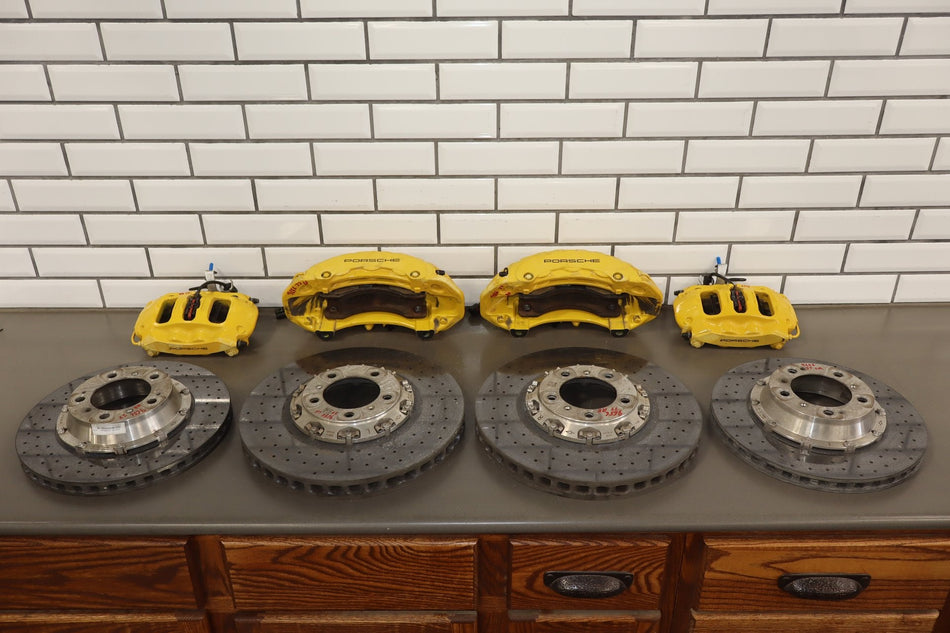 2010-2016 Porsche Panamera Carbon Ceramic Brake Set Calipers/Rotors OEM Tested