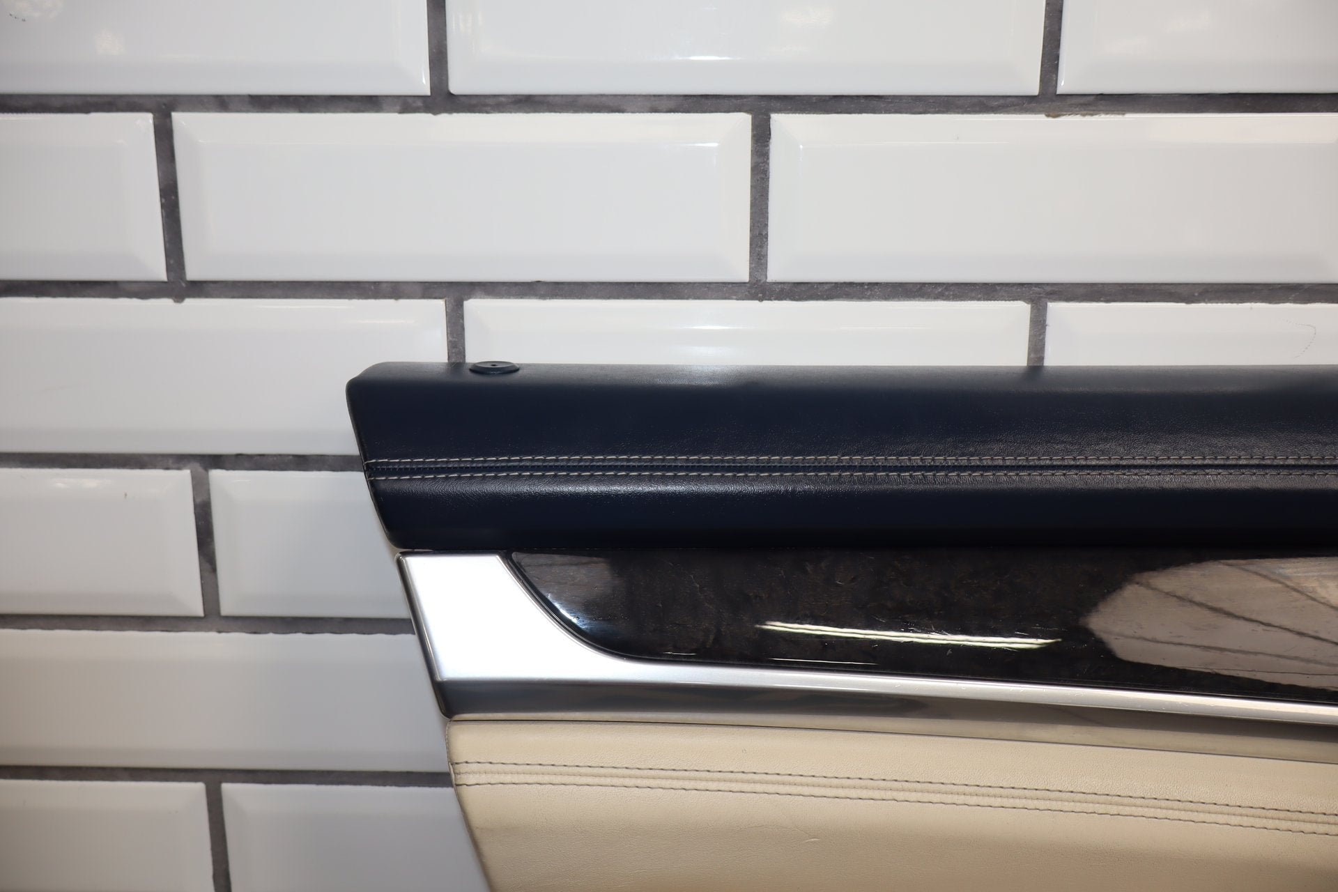 2010 Porsche Panamera 4 S Left Front Interior Trim Panel Yachting Blue/ Cream BD