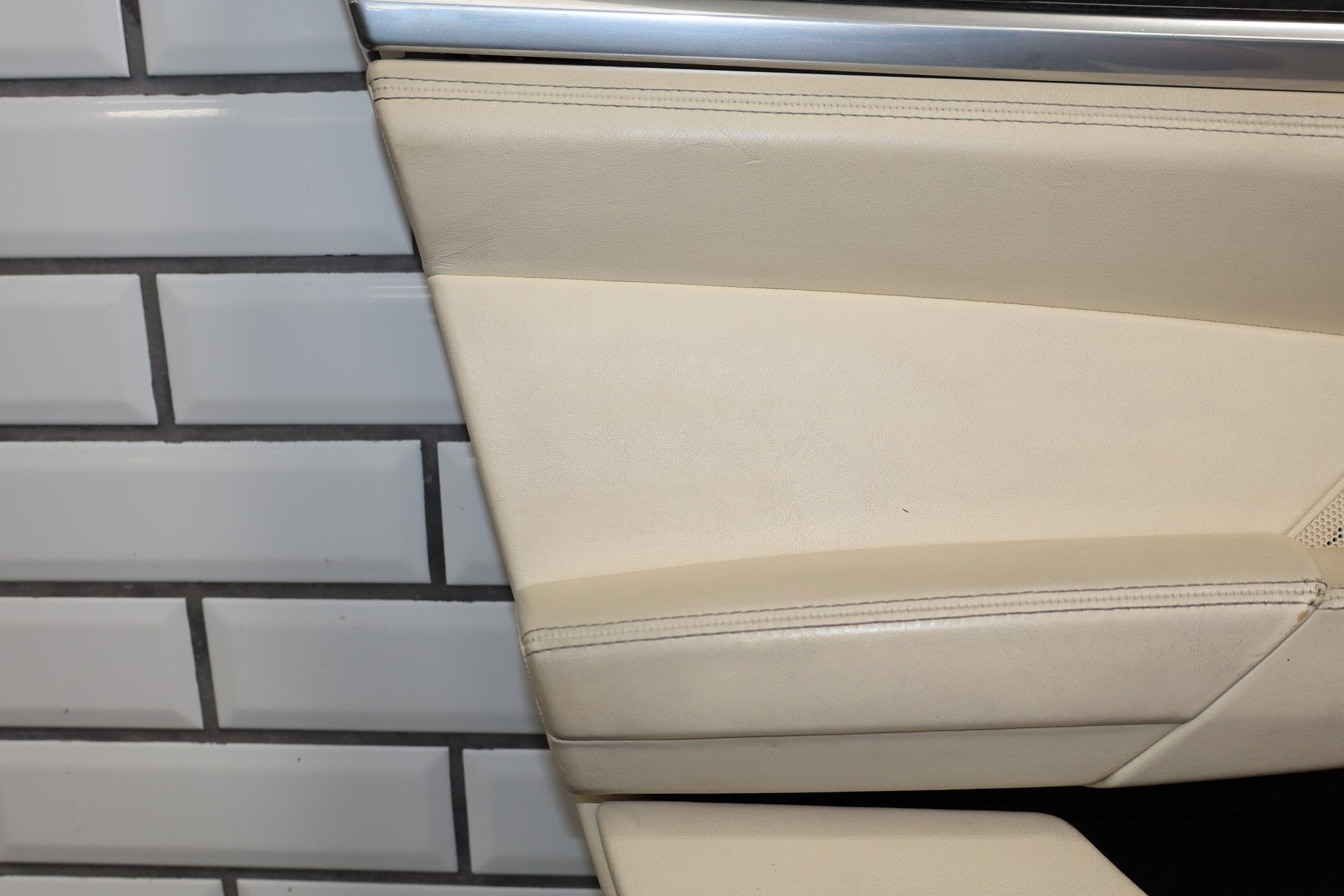 2010 Porsche Panamera 4 S Left Front Interior Trim Panel Yachting Blue/ Cream BD