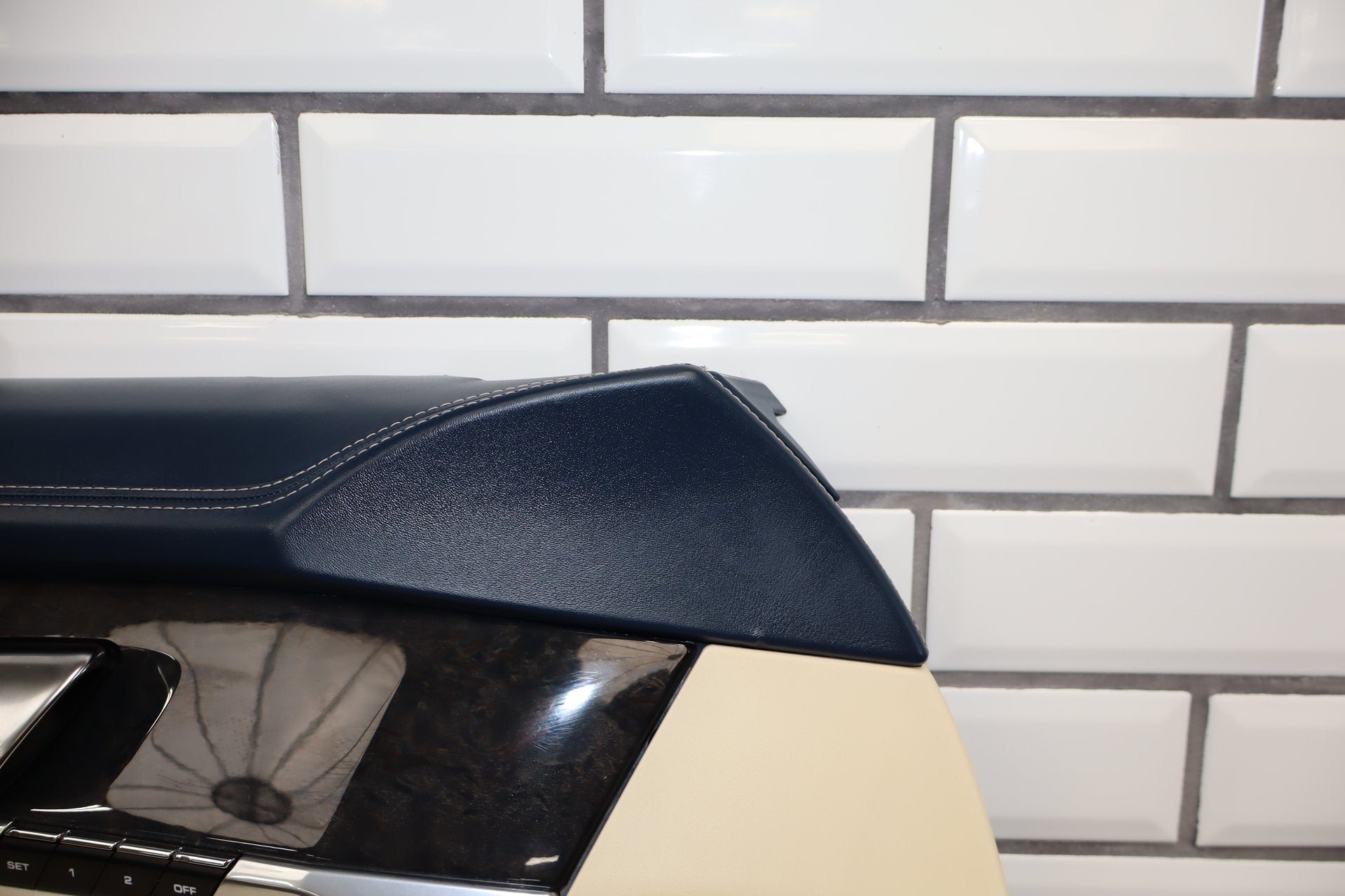 2010 Porsche Panamera 4 S Left Front Interior Trim Panel Yachting Blue/ Cream BD