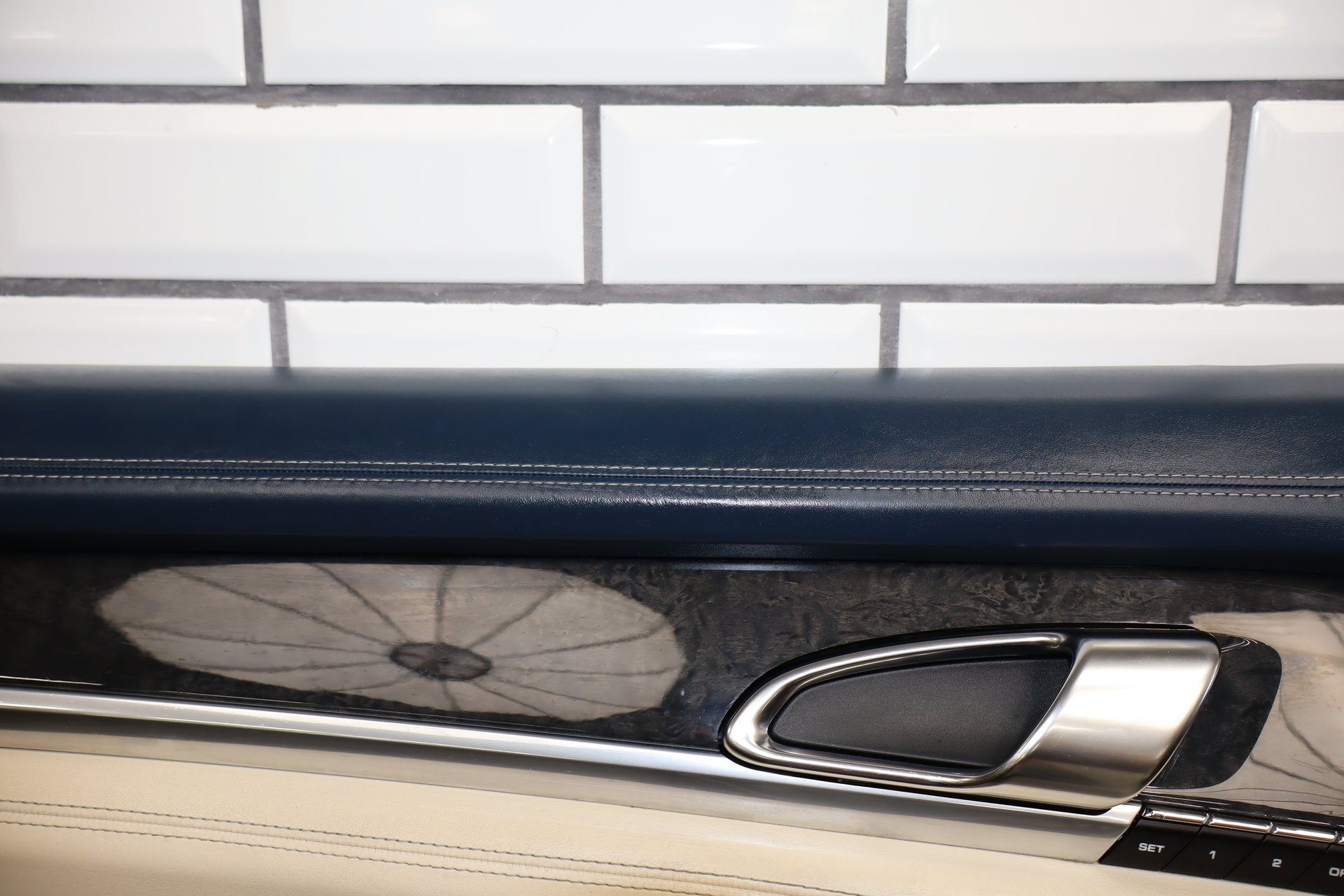 2010 Porsche Panamera 4 S Left Front Interior Trim Panel Yachting Blue/ Cream BD