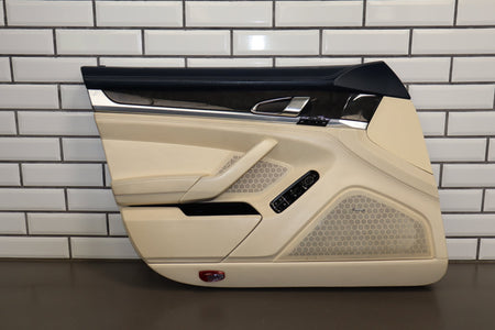 2010 Porsche Panamera 4 S Left Front Interior Trim Panel Yachting Blue/ Cream BD