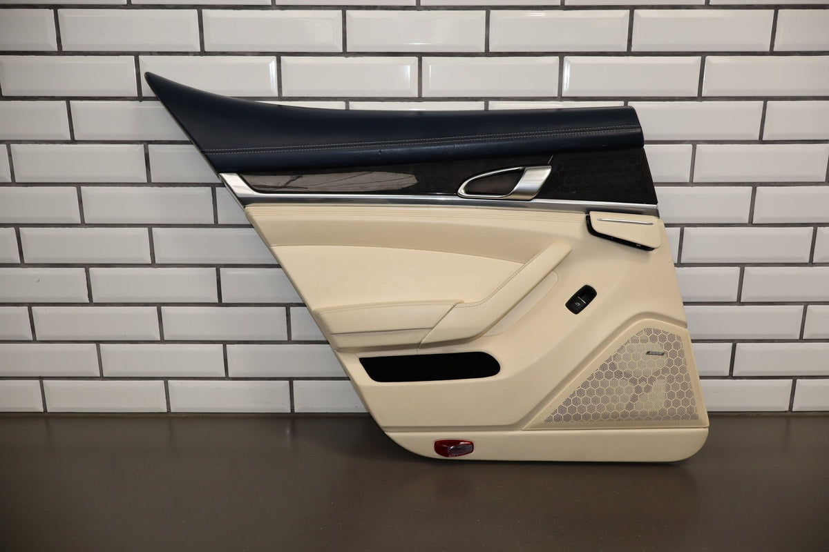 2010 Porsche Panamera 4 S Left Rear Door Panel Yachting Blue/ Cream BD