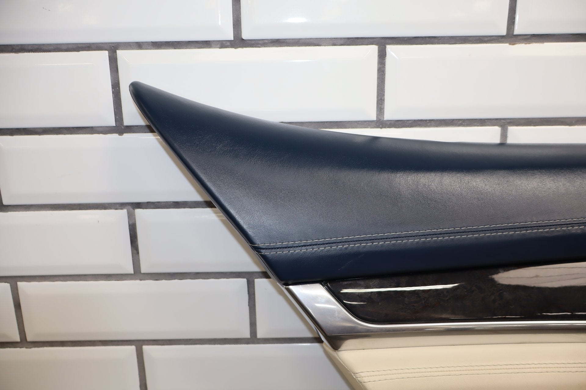 2010 Porsche Panamera 4 S Left Rear Door Panel Yachting Blue/ Cream BD