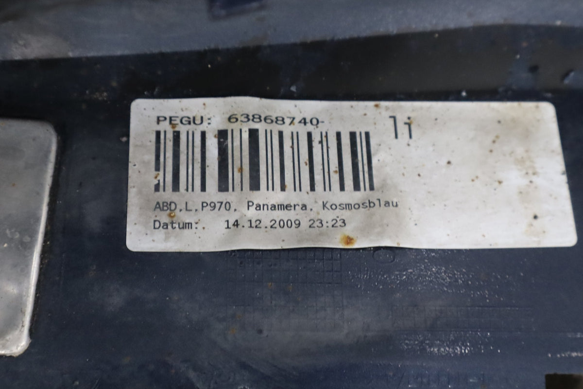 2010 Porsche Panamera 4 S Left Rocker Molding Dark Blue Metallic N4