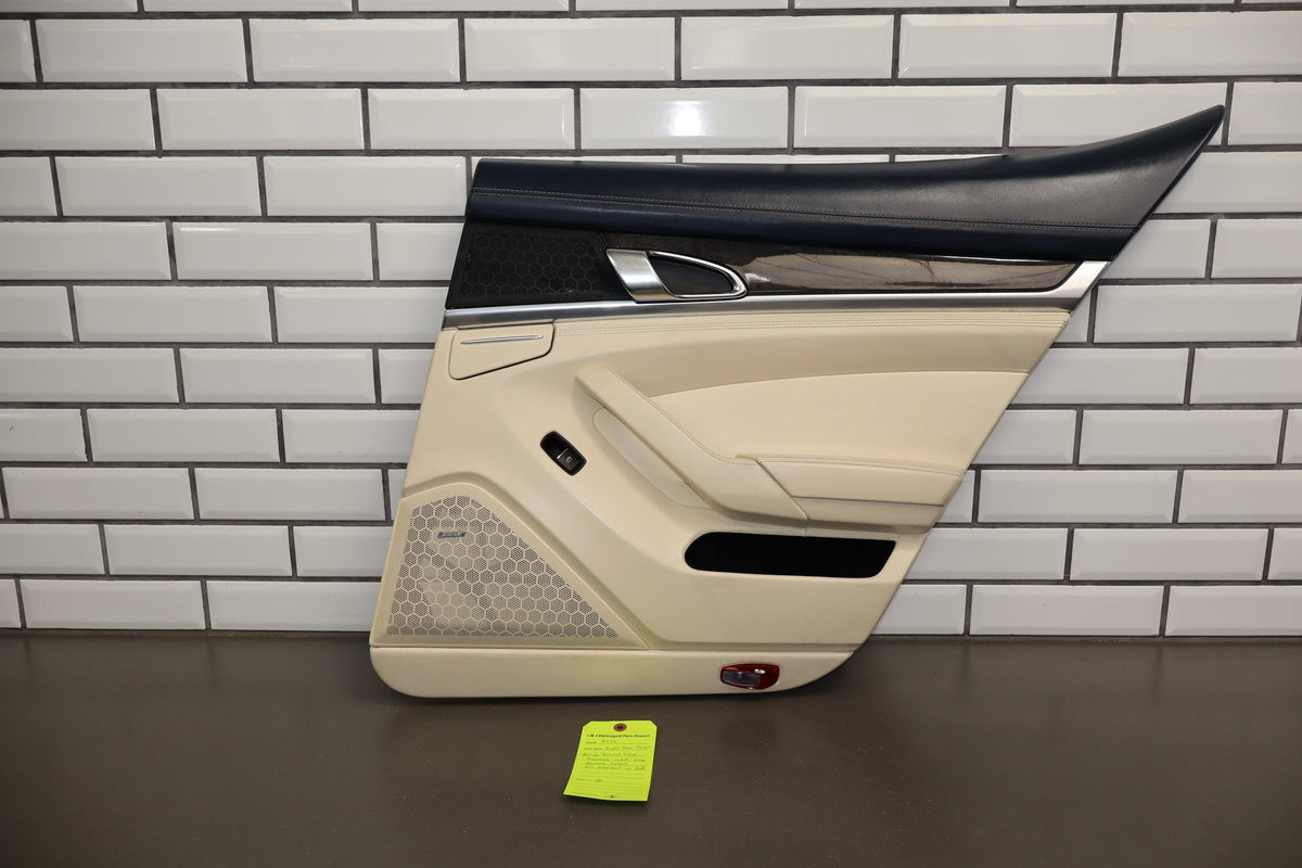 2010 Porsche Panamera 4 S Right Rear Door Panel Yachting Blue/ Cream BD