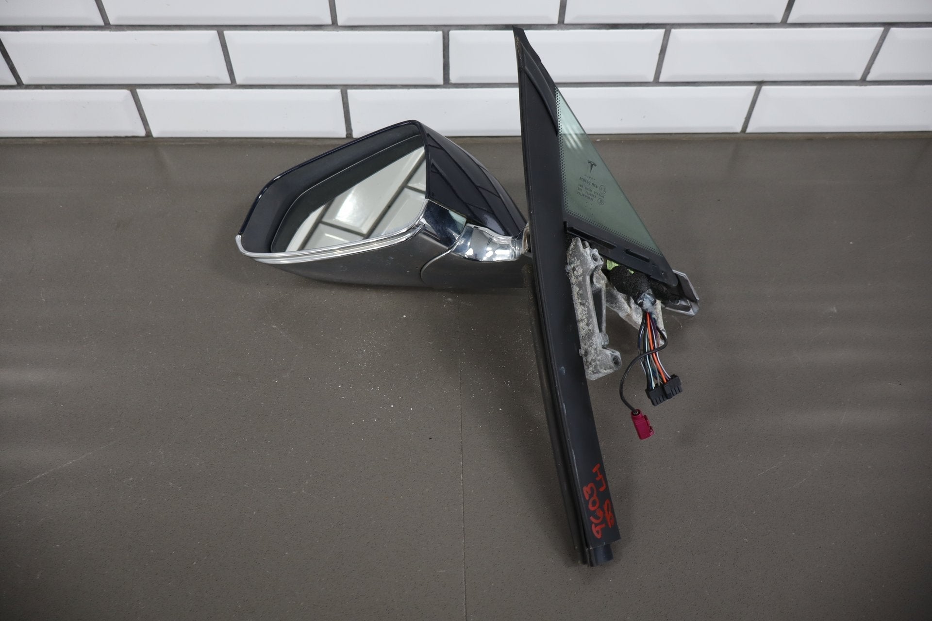2012-20 OEM Tesla Model S Left Driver Door Side Mirror Blue Metallic PMMB