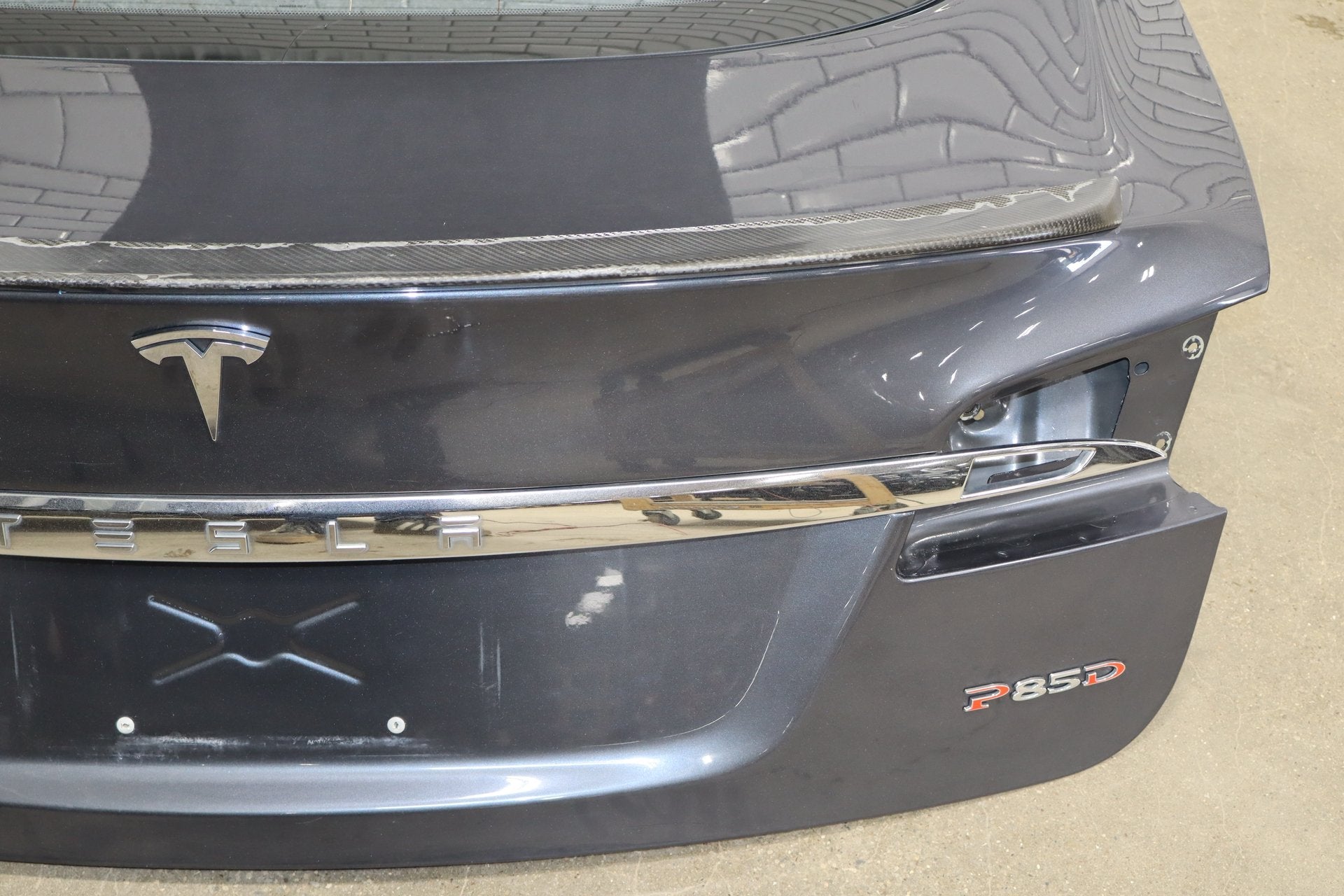 2012-2020 Tesla Model S Rear Trunk Lid Hatch Shell With Glass Gray Metallic PMTG