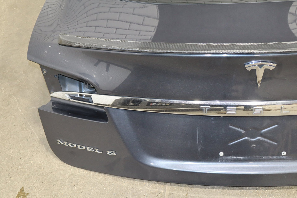2012-2020 Tesla Model S Rear Trunk Lid Hatch Shell With Glass Gray Metallic PMTG
