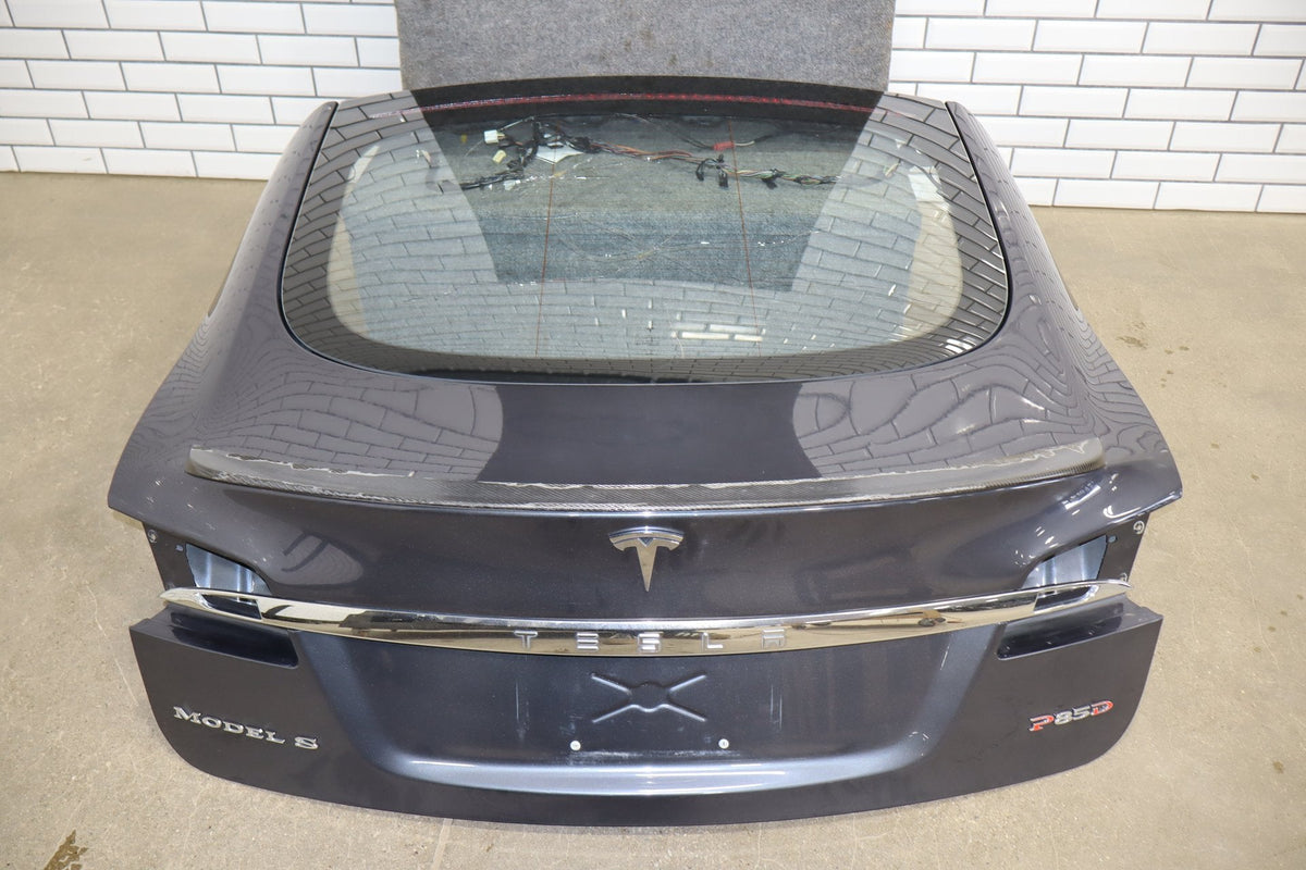 2012-2020 Tesla Model S Rear Trunk Lid Hatch Shell With Glass Gray Metallic PMTG
