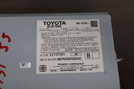 2013-2017 Lexus LS460 Radio Receiver Climate Panel 86130-50420 Silver (Untested)