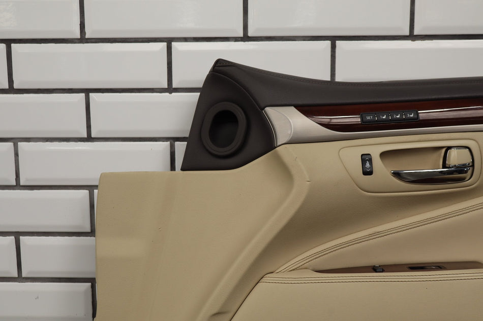 2013-2017 Lexus LS460 RH Front Interior Door Trim Panel Parchment Walnut OEM
