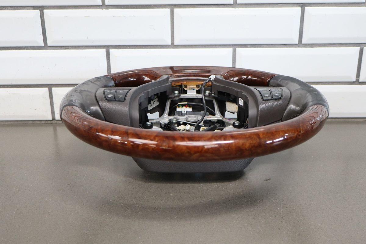 2013-2017 Lexus LS460 Wood Grain Leather Steering Wheel Parchment Walnut OEM