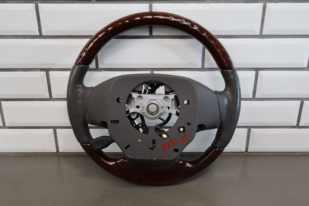 2013-2017 Lexus LS460 Wood Grain Leather Steering Wheel Parchment Walnut OEM
