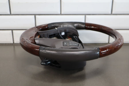 2013-2017 Lexus LS460 Wood Grain Leather Steering Wheel Parchment Walnut OEM