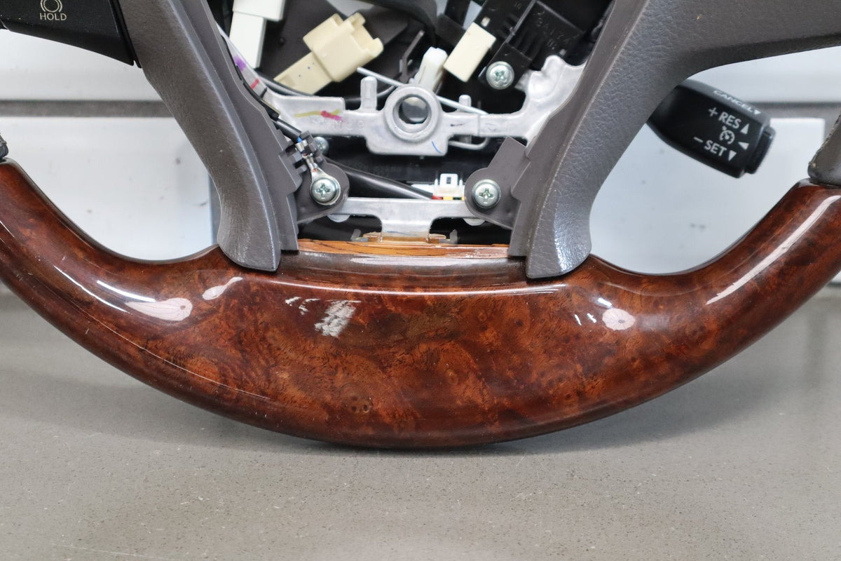 2013-2017 Lexus LS460 Wood Grain Leather Steering Wheel Parchment Walnut OEM