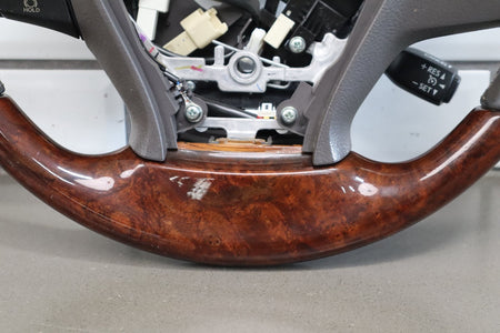 2013-2017 Lexus LS460 Wood Grain Leather Steering Wheel Parchment Walnut OEM