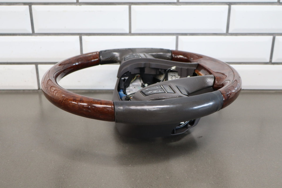 2013-2017 Lexus LS460 Wood Grain Leather Steering Wheel Parchment Walnut OEM