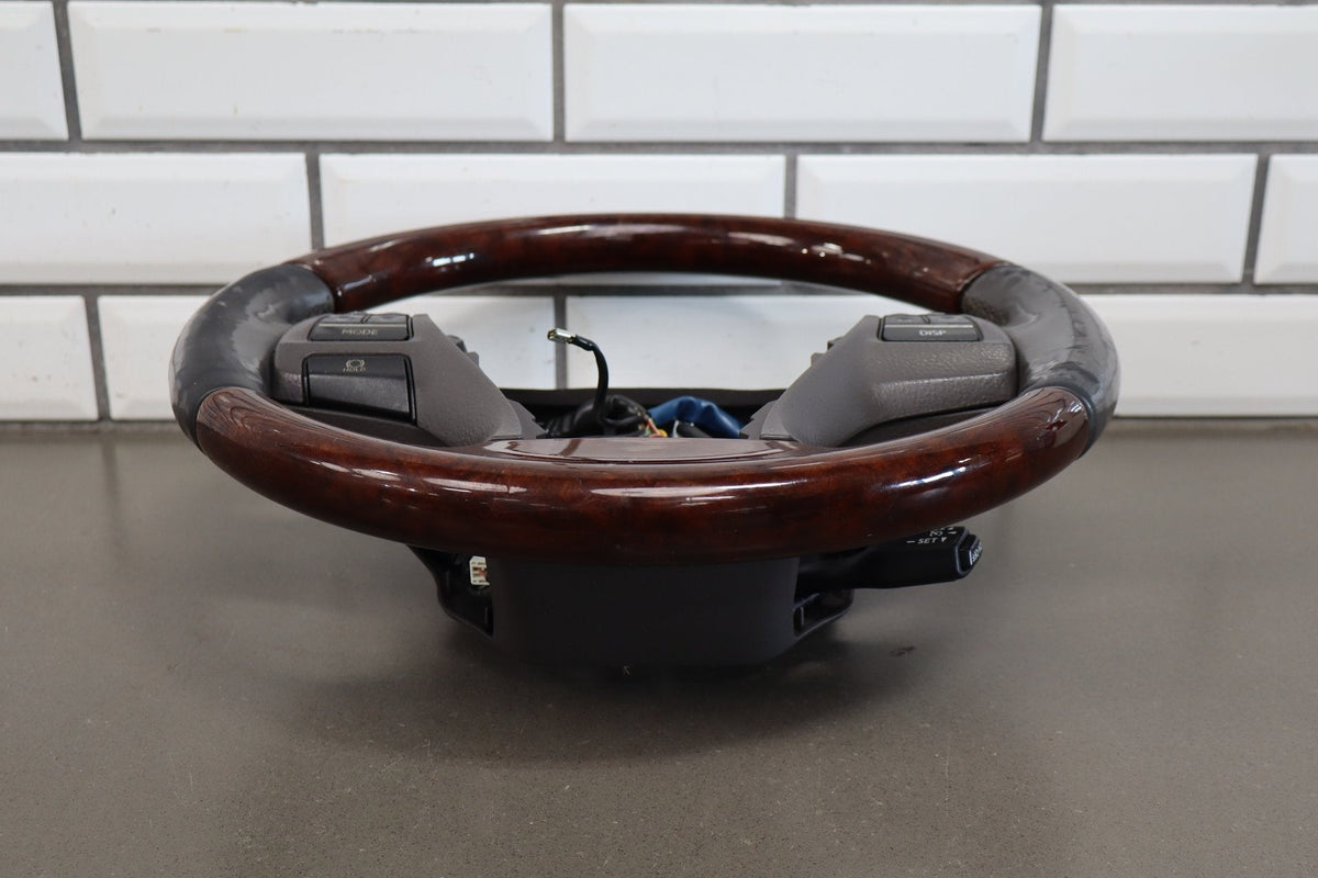2013-2017 Lexus LS460 Wood Grain Leather Steering Wheel Parchment Walnut OEM