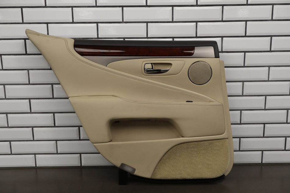 2013-2017 Lexus LS460 XF40 LH Rear Interior Door Trim Panel Parchment Walnut OEM