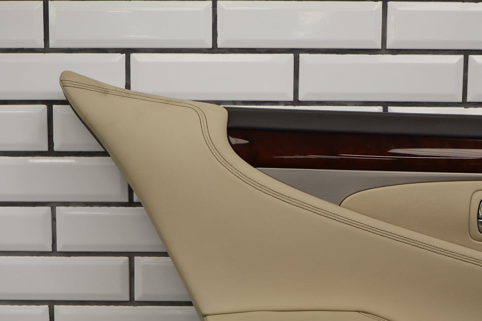 2013-2017 Lexus LS460 XF40 LH Rear Interior Door Trim Panel Parchment Walnut OEM