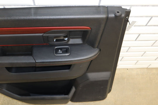 2013 - 2018 Dodge Ram Rebel Left Rear Interior Door Panel (Black / Red XR)