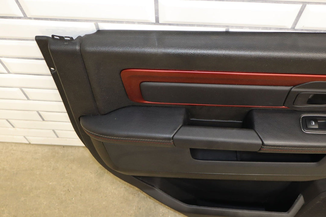 2013 - 2018 Dodge Ram Rebel Left Rear Interior Door Panel (Black / Red XR)