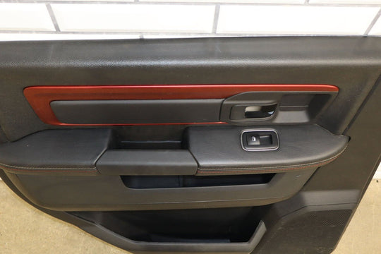 2013 - 2018 Dodge Ram Rebel Left Rear Interior Door Panel (Black / Red XR)