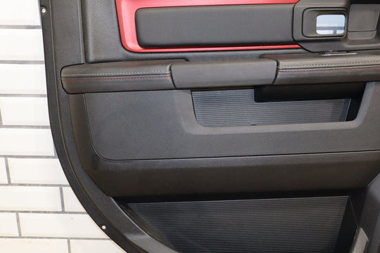 2013 - 2018 Dodge Ram Rebel Left Rear Interior Door Panel (Black / Red XR)