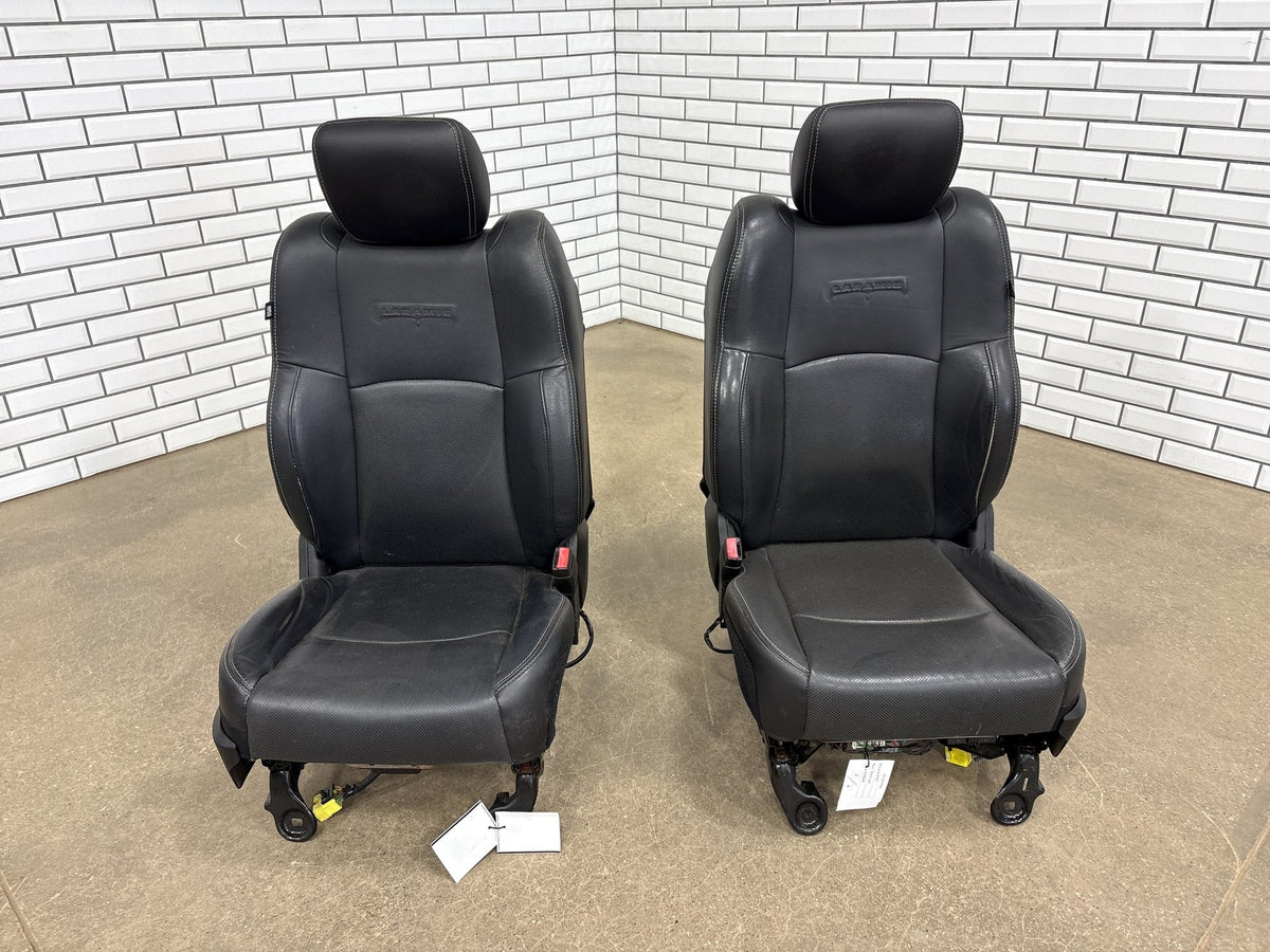 2013-2018 Ram 1500 Laramie Leather Heated/Vent Seats Set Black X9